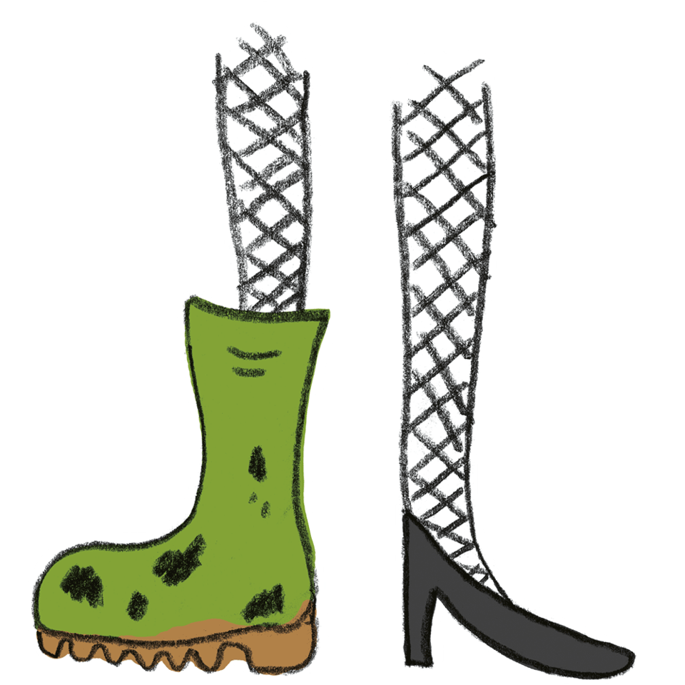 Stadt, Land, Beides — Gummistiefel trifft Stöckelschuh
